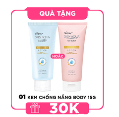 [HÀNG TẶNG KHÔNG BÁN] QT Sunplay Kem chống nắng dưỡng thể Skin Aqua UV Body Cooling SPF 50+ PA++++ 15g hoặc 01 QT Sunplay Kem chống nắng dưỡng thể Skin Aqua UV Body Whitening SPF 50+ PA++++ 15g