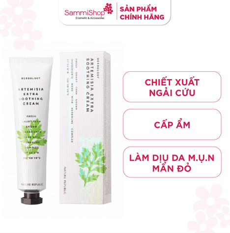 [date 10/25] Nature Republic Kem dưỡng da mặt Herbology Artemisia Extra Soothing Cream 70ml
