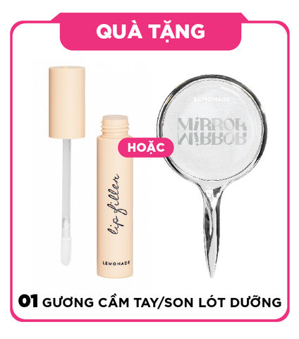 [HÀNG TẶNG KHÔNG BÁN] QT Lemonade Gương cầm tay Mirror Mirror 40g HOẶC QT Lemonade Son lót dưỡng đầy môi Lip Filler 4.5g