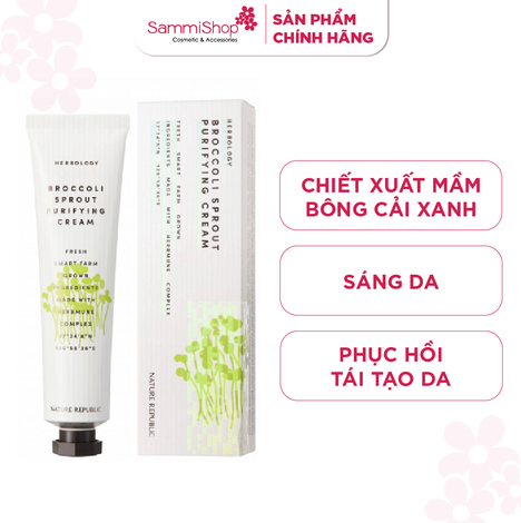 [date 10/25] Nature Republic Kem dưỡng da mặt Herbology Broccoli Sprout Purifying Cream 70ml