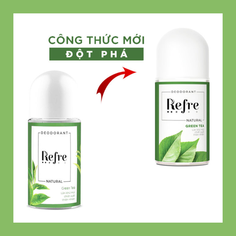 Refre Lăn khử mùi Natural Green Tea 40ml + quà