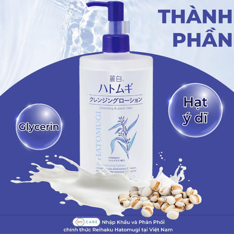 Kumano Dầu tẩy trang Hatomugi Cleansing oil 500ml