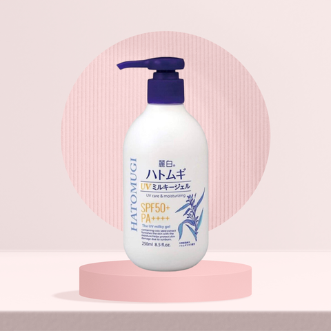 Kumano Sữa Dưỡng Thể Hatomugi Chống Nắng Dưỡng Ẩm The UV Milky Gel UV Care & Moisturizing SPF50+ PA++++ 250ml