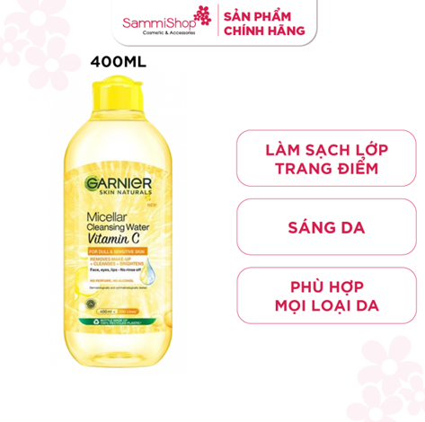 Garnier Nước tẩy trang Micellar Cleansing Water Vitamin C 400ml