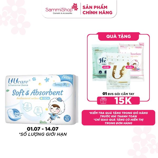 Uucare Young Girl BVS kháng khuẩn hàng ngày 18cm x 20 miếng