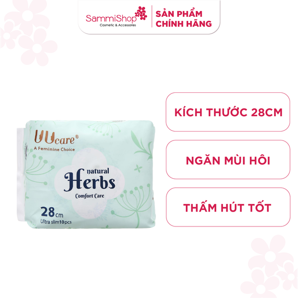 Uucare Natural Herbs BVS thảo dược ban ngày 28cm x 10 miếng