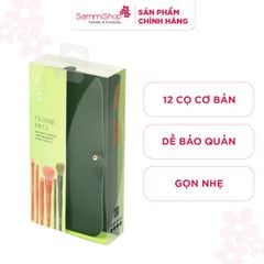 Vacosi Bộ cọ cá nhân Centrepiece 12 cây & ví xanh rêu BC35