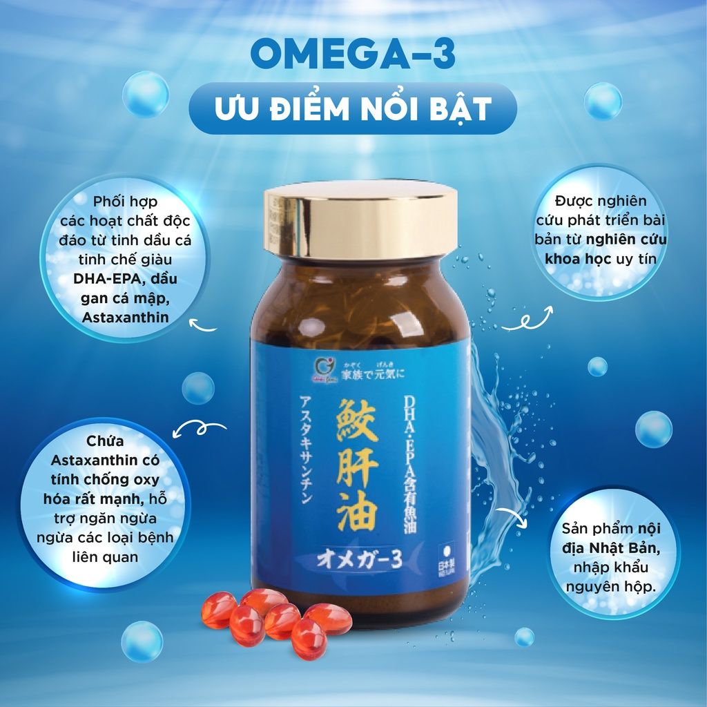 Genki Fami Thực phẩm bảo vệ sức khỏe Shark Liver Oil Omega3 90