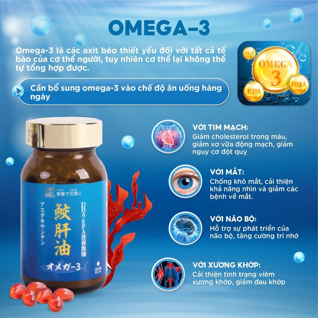 Genki Fami Thực phẩm bảo vệ sức khỏe Shark Liver Oil Omega3 90