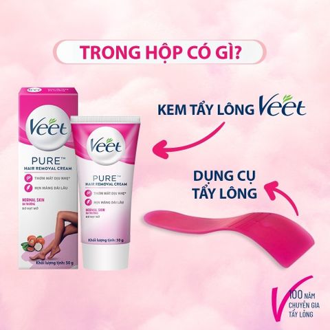 Veet Kem tẩy lông Pure Hair Revoval Cream Normal Skin 50g