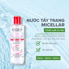 Evoluderm Nước tẩy trang Micellar Cleansing Water Reactive Skins 500ml