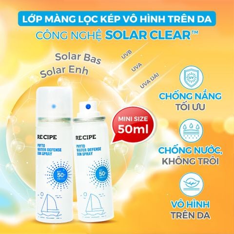 Re:cipe Xịt chống nắng Phyto Water Defense Sun Spray SPF50+ PA++++ 50ml