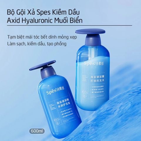 Spes Dầu xả kiểm soát dầu Sea Salt Hyaluronic Acid Hydrating Conditioner 600ml