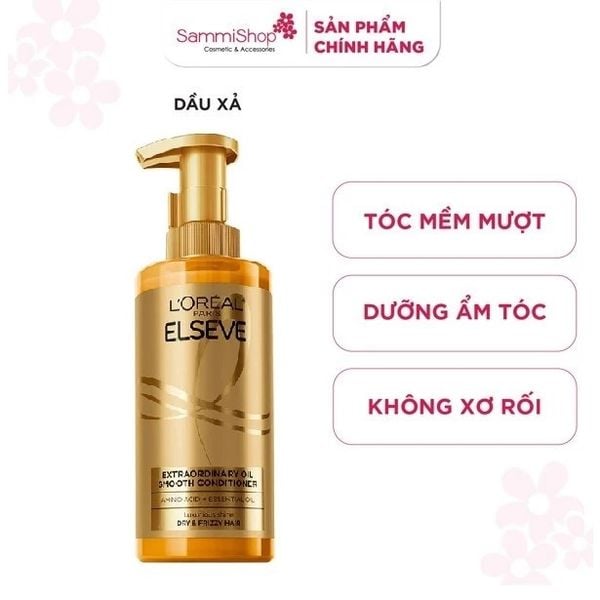 Loreal dầu xả extraordinary oil conditioner smooth 440ml