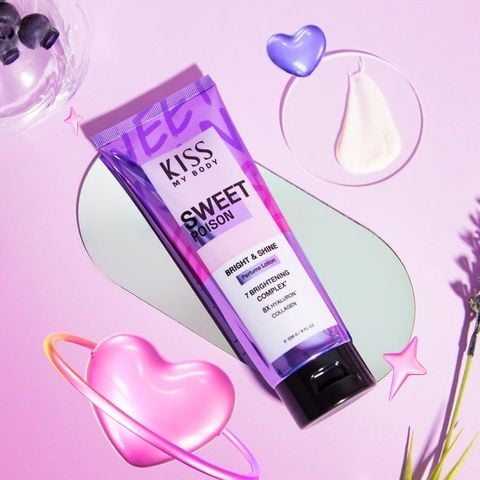 Kiss My Body Sữa dưỡng thể Bright & Shine Perfume Lotion #Sweet Poison 226g