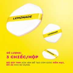 Lemonade bộ 3 bông phấn tán nền cushion puff set - 3pcs 6.9g