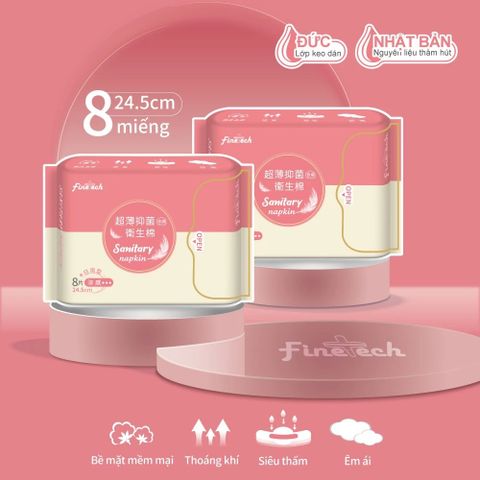 Finetech Băng vệ sinh ban ngày 24.5cm 8 miếng