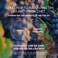 Neogen Dermalogy Tẩy tế bào chết rượu vang nâng cơ và trẻ hoá da Wine Lift Pha Gauze Peeling 30 Miếng