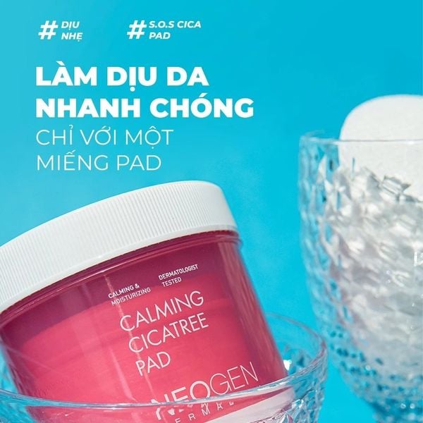 Neogen Dermalogy Tẩy da chết rau má làm dịu và phục hồi da nhạy cảm Calming Cica Tree Pad 90 Miếng