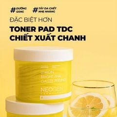 Neogen Dermalogy Tẩy tế bào chết chanh hỗ trợ dưỡng trắng, đều màu da Lemon Bright Pha Gauze Peeling 30 Miếng