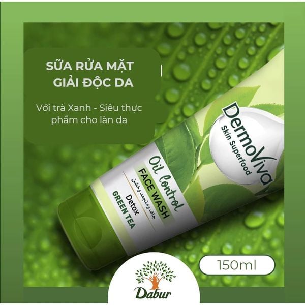 Dermoviva Skin Superfood Sữa rửa mặt Oil Control Face Scrub-Green Tea 150ml