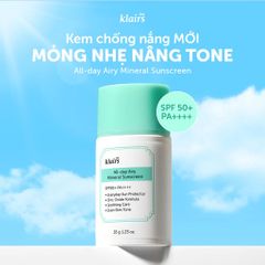 Dear, Klairs Kem chống nắng All-day Airy Mineral Sunscreen