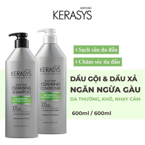 Aekyung Kerasys Dầu xả Hair Clinic Scalp Deep Cleansing Conditioner 600ml