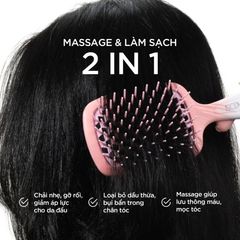Vacosi Lược Gỡ Rối Hollow Out Paddle Detangler Pink_C20-H