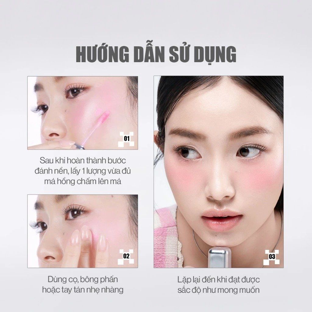 Glamrr Q má hồng kem Glow Lasting Fresh Blush 3.8g