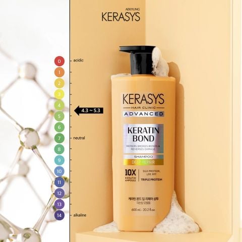 Kerasys Dầu gội Advanced Keratin Bond Deep Repair Shampoo 600ml