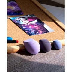 Vacosi Set 3 Bông Vát Xéo Đôi Tím Versatile Makeup Blender Set - Dewberry Bp43