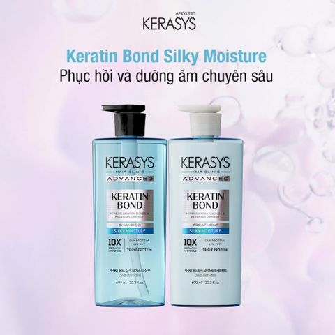 Kerasys Dầu xả Advanced Keratin Bond Silky Moisture Treatment 600ml