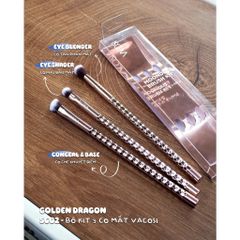Vacosi Bộ Kit 3 Cọ Mắt Phiên Bản Golden Dragon Moondust The Eyes Brush Kit_ Sc02