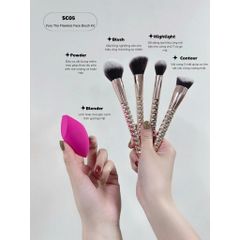 Vacosi Bộ Kit 4 Cọ Và 1 Bông Nền Phiên Bản Golden Dragon Fury The Flawless Face Brush Kit_Sc05