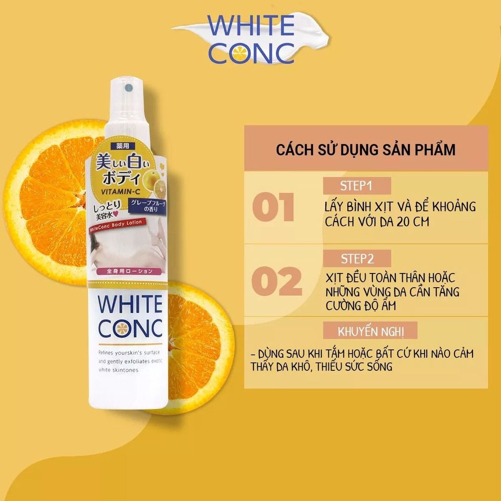 White conc Xịt dưỡng trắng da Body Lotion C 245mlWhite conc Xịt dưỡng trắng  da Body Lotion C 245ml – SammiShop