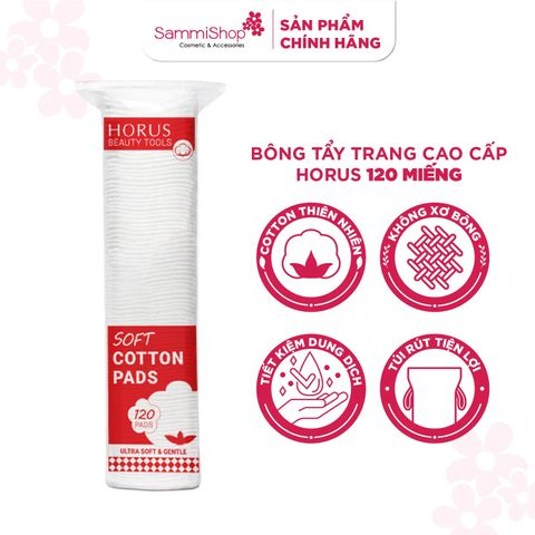 [FLASH DEAL] Horus Bông tẩy trang Soft Cotton Pads 120 pads CHỈ ÁP DỤNG VỚI HÓA ĐƠN TỪ 599K