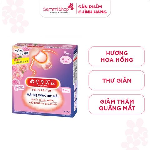 [22/4 - 01/5] Mặt nạ xông hơi mắt Meguritum Hương hoa hồng 5 miếng