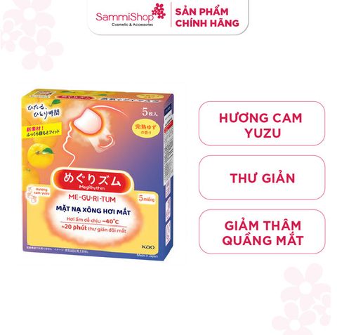 [22/4 - 01/5] Mặt nạ xông hơi mắt Meguritum Hương cam yuzu 5 miếng