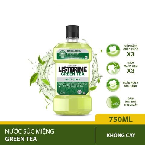 [15.5 - 31.5] Listerine Nước súc miệng Natural Green Tea 250ml