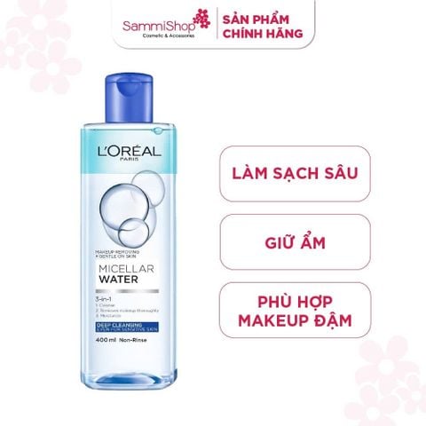 APP-WEB 01.08 - 04.09 Loreal Micellar Water 3-in-1 Deep Cleansing Even For Sensitive Skin 400ml