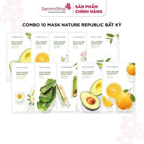 01.07 - 31.07 COMBO 10 mask Nature Republic Mặt nạ giấy Real BẤT KỲ 29k