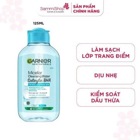 ĐỒNG GIÁ 1.4-4.5 Garnier Nước tẩy trang Micellar Cleansing Water Salicylic BHA 125ml (IP07)