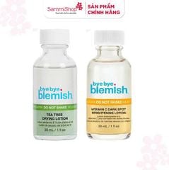 [01.03 - 31.03] COMBO Bye bye Blemish Chấm mụn Tea Tree Drying Lotion 30ml + Bye bye Blemish Chấm mụn Vitamin C Dark Spot Brightening Lotion 30ml