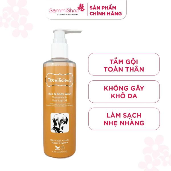 [HÀNG TẶNG KHÔNG BÁN] QT Teenilicious Sữa tắm gội Chamomile & Clary sage oil 200ml