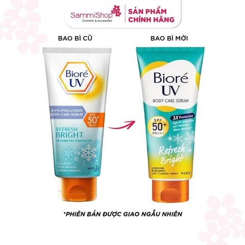 Biore Serum Chống nắng dưỡng thể UV Body Care Serum Refresh Bright SPF50+ PA+++ 150ml