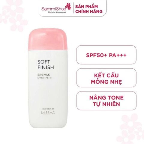 APP-WEB 01.07 - 31.07 Missha Sữa chống nắng Soft Finish Sun Milk SPF50+ PA+++ 70ml