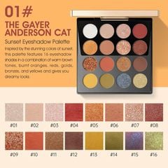 Zeesea Bảng phấn mắt Fireworks 16 Colors Eye shadow #A01 17g