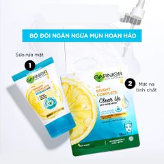 Garnier Mặt nạ giấy Bright Complete Clear Up Anti - Acne Mask 23g