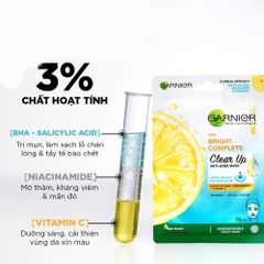 Garnier Mặt nạ giấy Bright Complete Clear Up Anti - Acne Mask 23g