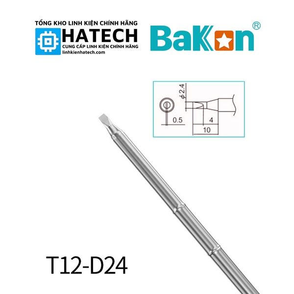 Mũi hàn tip hàn T12-D24 T12 D24 đầu vát hàng chính hãng Bakon sử dụng chung cho các trạm hàn T12